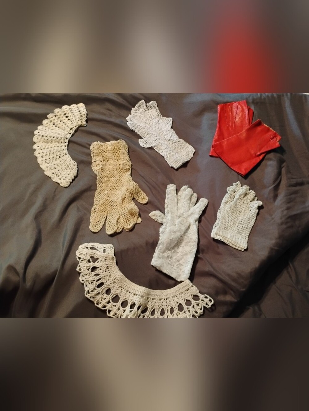 Assortment Of Gloves And Collars Vintage